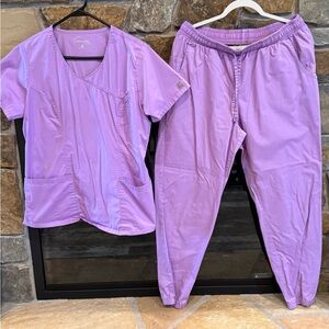 Purple UA buttersoft Scrub Set